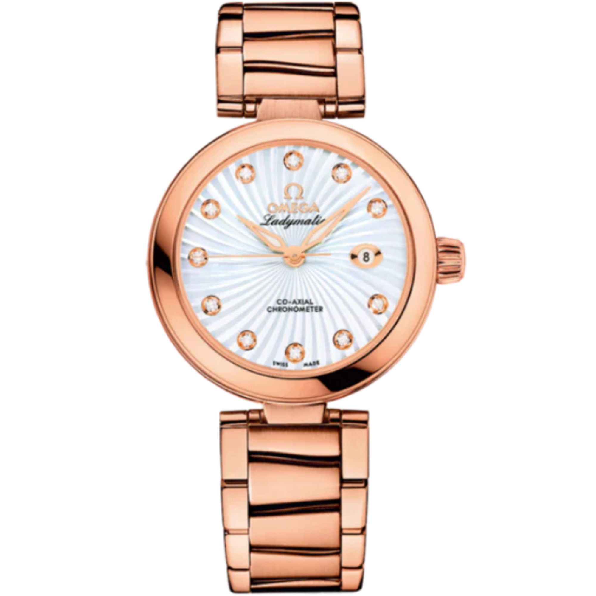 DE VILLE LADYMATIC 34 MM RED GOLD WITH MOTHER OF PEARL DIAL - Omega