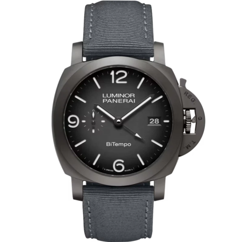 LUMINOR BITEMPO NEW YORK PAM01467 44 MM TITANIUM - DLC WITH BLACK DIAL - Panerai
