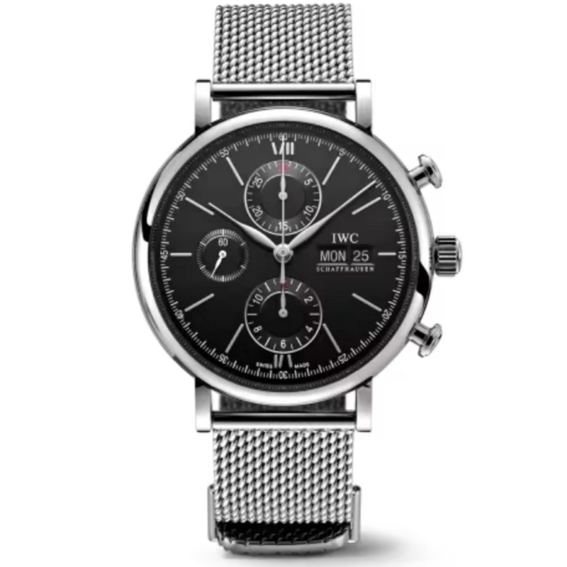 PORTOFINO CHRONOGRAPH 42 MM STAINLESS STEEL WITH BLACK DIAL - IWC