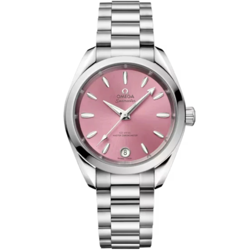 SEAMASTER AQUA TERRA SHADES 34 MM STAINLESS STEEL WITH SHELL PINK DIAL - Omega