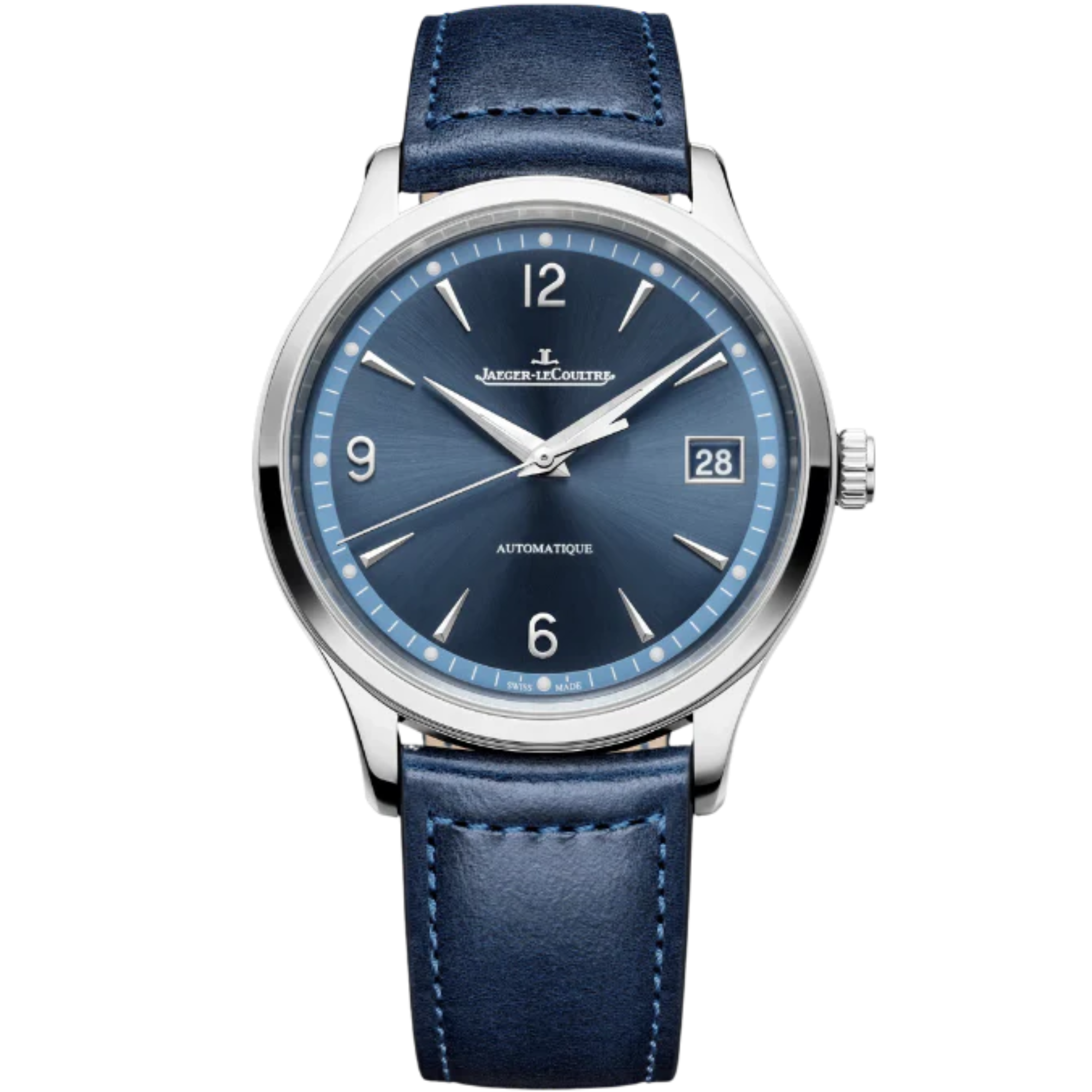 MASTER CONTROL DATE 40 MM STAINLESS STEEL WITH BLUE SUNRAY BRUSHED DIAL - Jaeger-LeCoultre