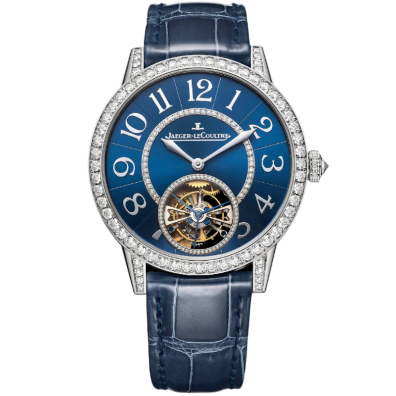 RENDEZ-VOUS JEWELLERY TOURBILLON 39 MM 18K WHITE GOLD WITH BLUE DIAL - Jaeger-LeCoultre