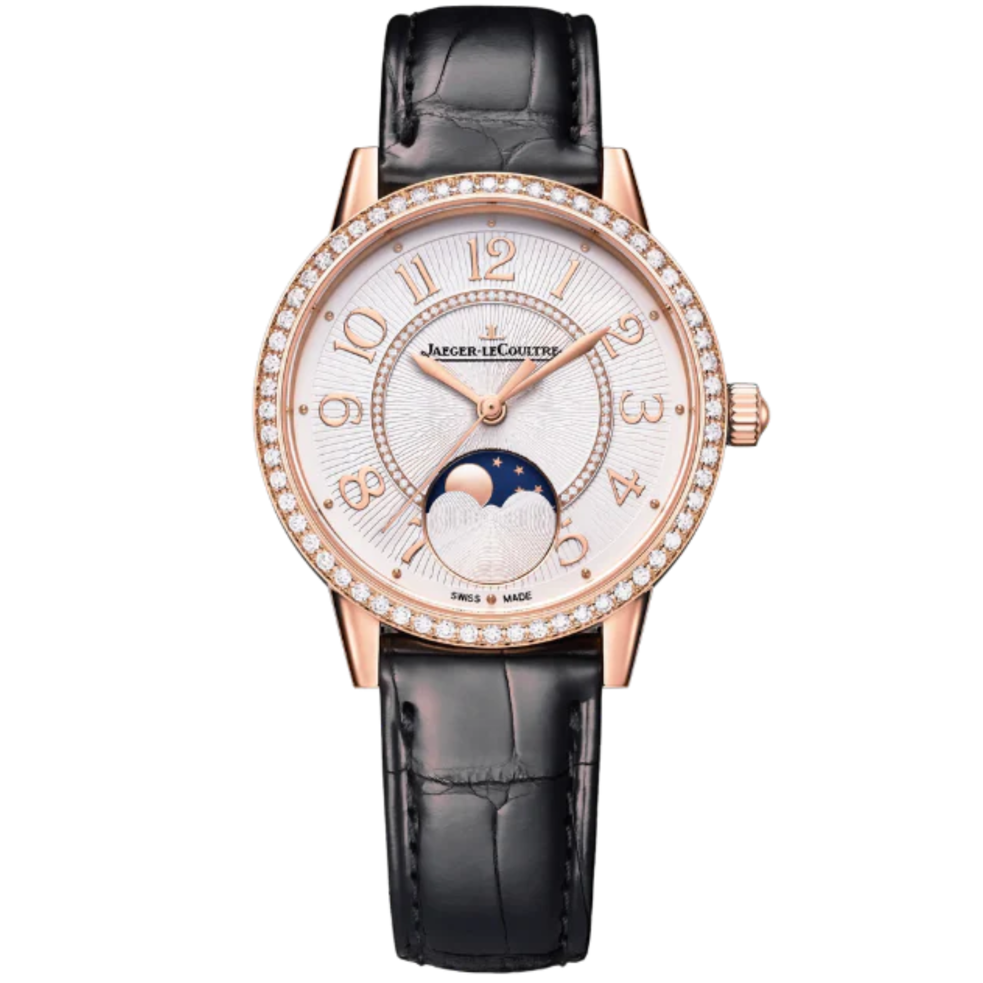 RENDEZ-VOUS CLASSIC MOON 34 MM ROSE GOLD WITH SILVER GREY GUILLOCHE DIAL - Jaeger-LeCoultre