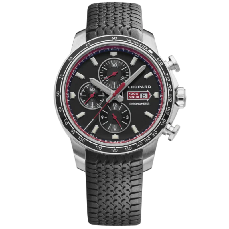 MILLE MIGLIA GTS CHRONO 44 MM LUCENT STEEL™ WITH BLACK DIAL - Chopard
