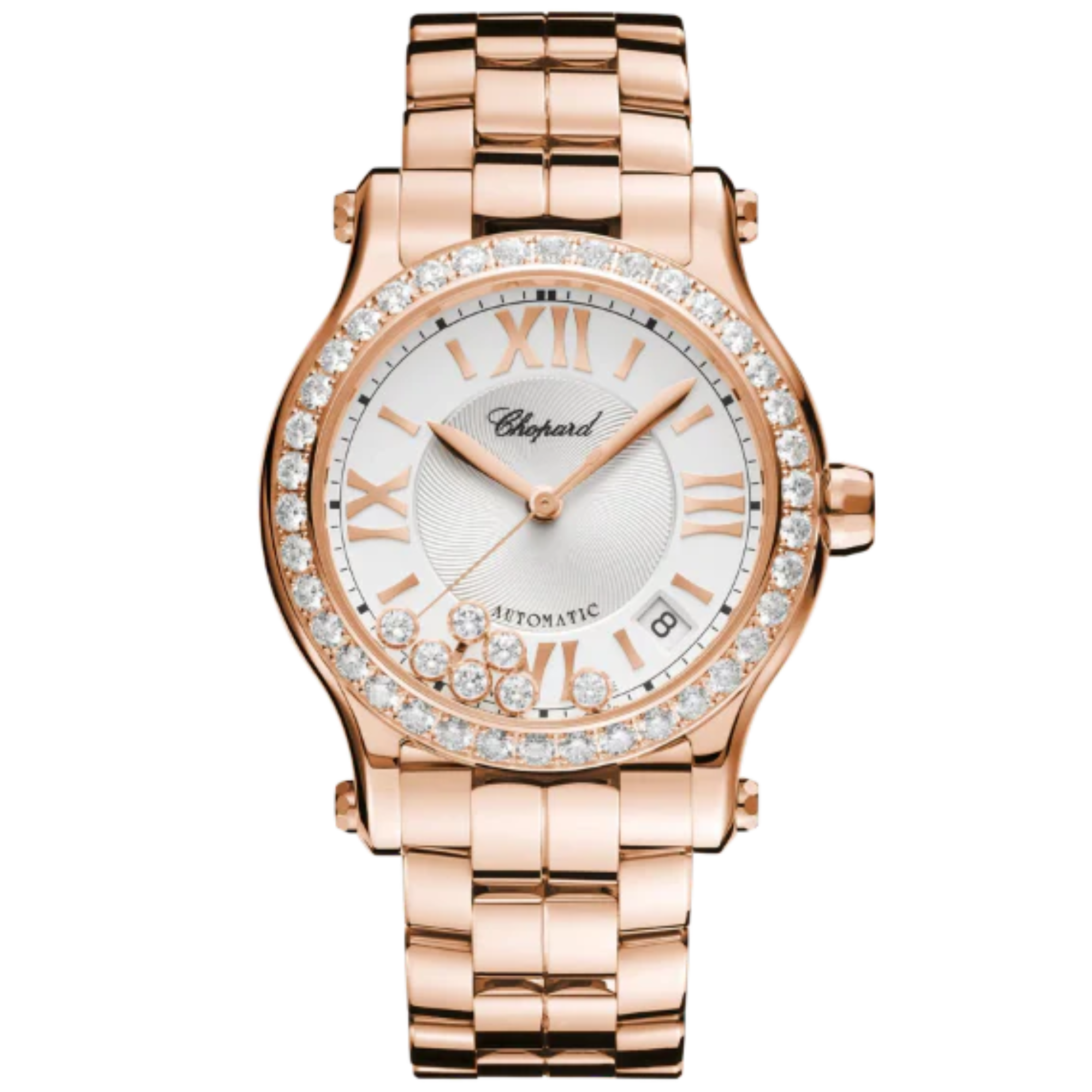 HAPPY SPORT 36 MM ETHICAL ROSE GOLD  WITH SILVER DIAL - Chopard