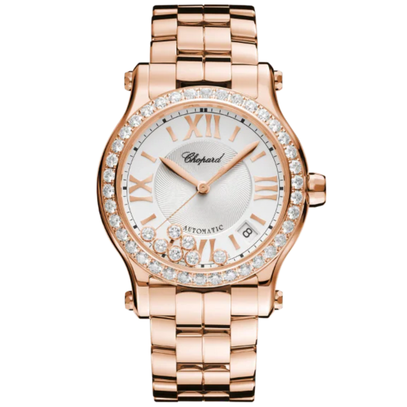 HAPPY SPORT 36 MM ETHICAL ROSE GOLD  WITH SILVER DIAL - Chopard