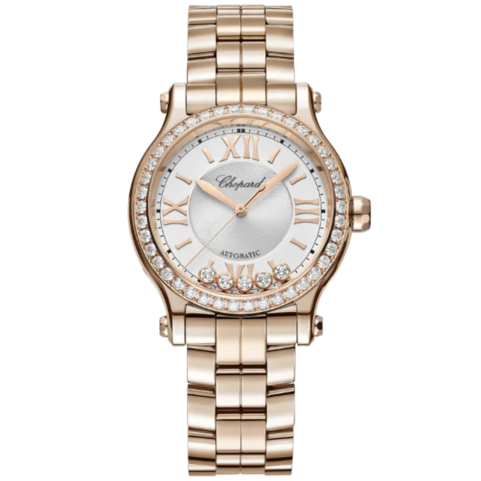 HAPPY SPORT 33 MM ETHICAL ROSE GOLD WITH SILVER DIAL - Chopard