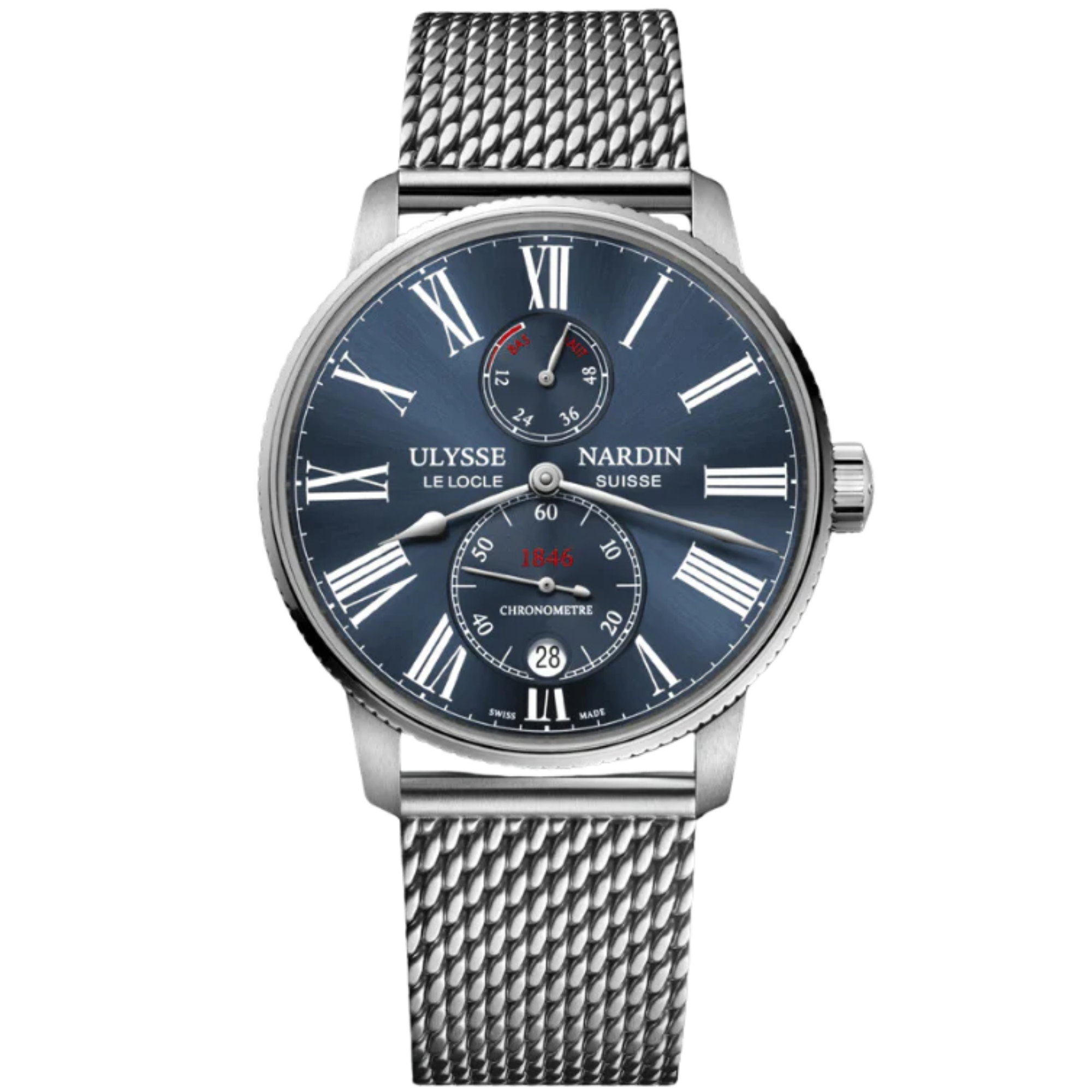 MARINE TORPILLEUR 42 MM STAINLESS STEEL WITH BLUE DIAL - Ulysse Nardin