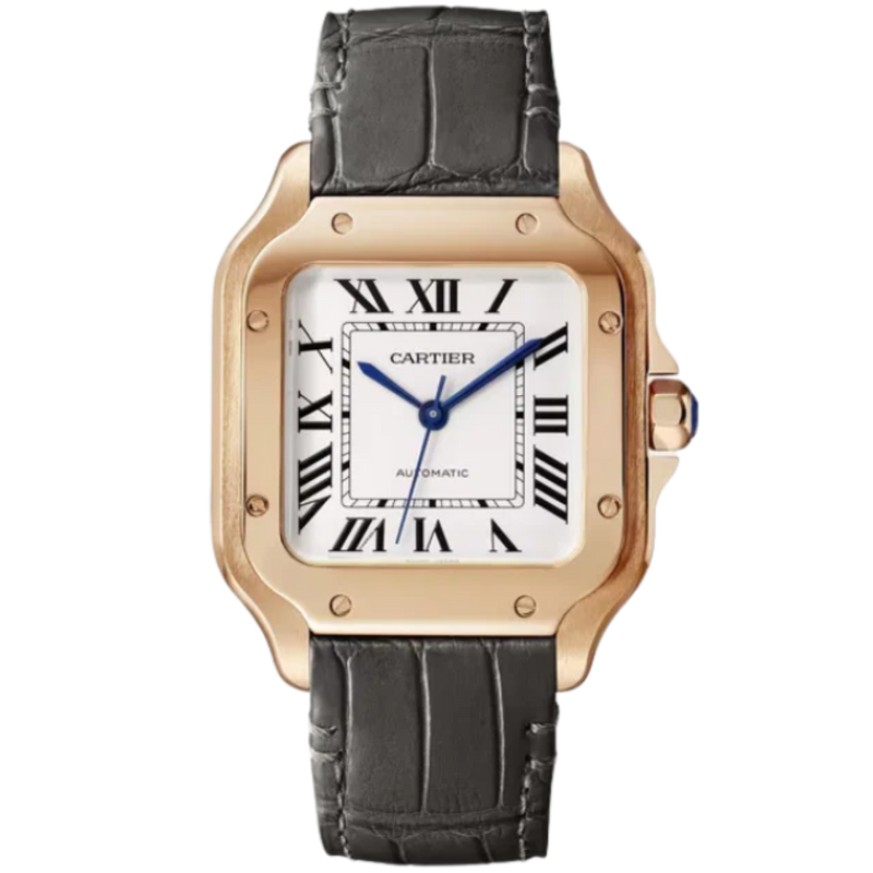 SANTOS 35 MM DE CARTIER SILVER 18K ROSE GOLD - Cartier