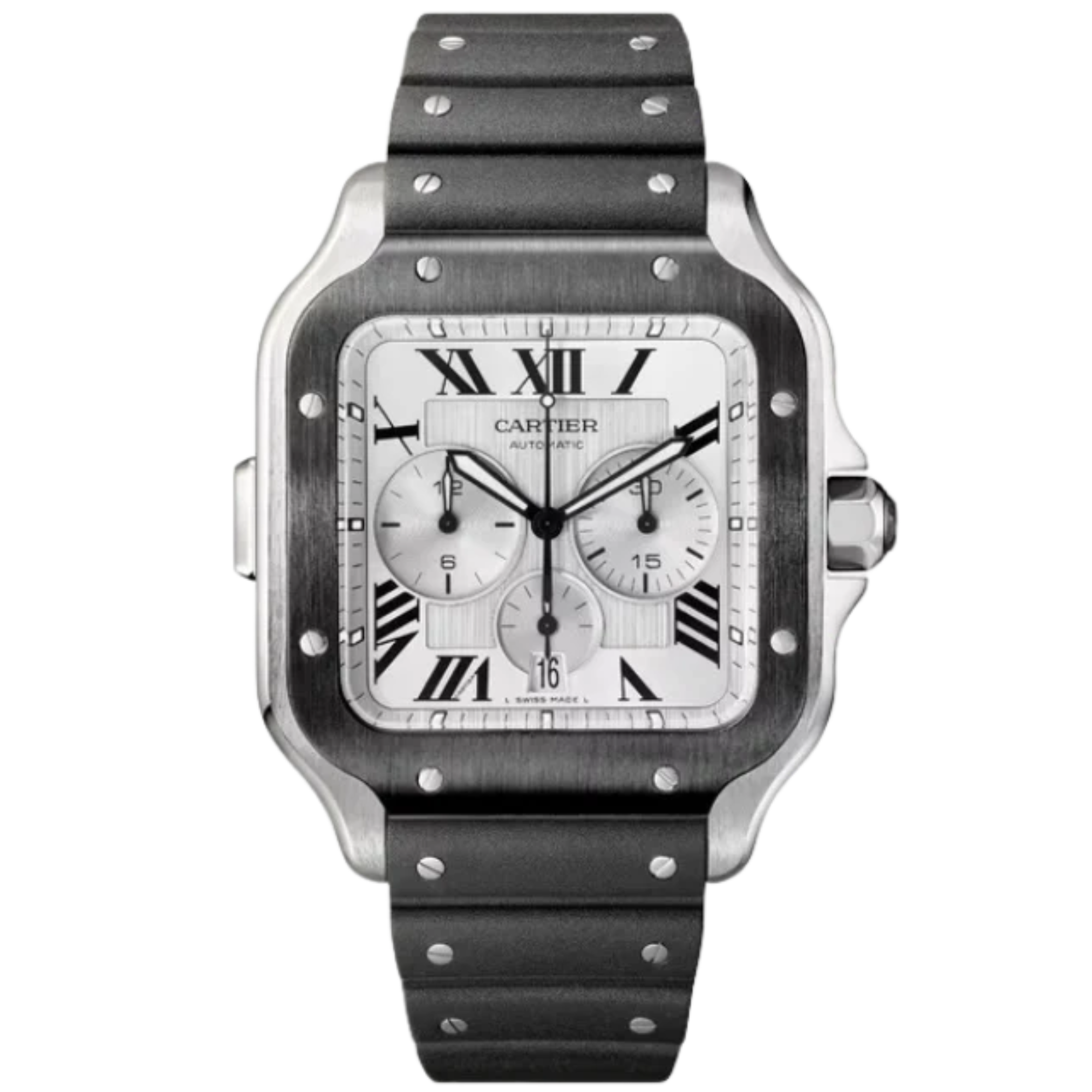 SANTOS 43 MM DE CARTIER CHRONOGRAPH SILVER STAINLESS STEEL - Cartier