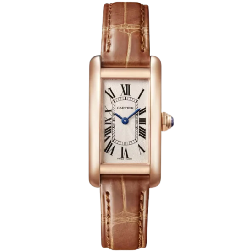 TANK 35 mm AMÉRICAINE WATCH SILVER 18K ROSE GOLD - Cartier