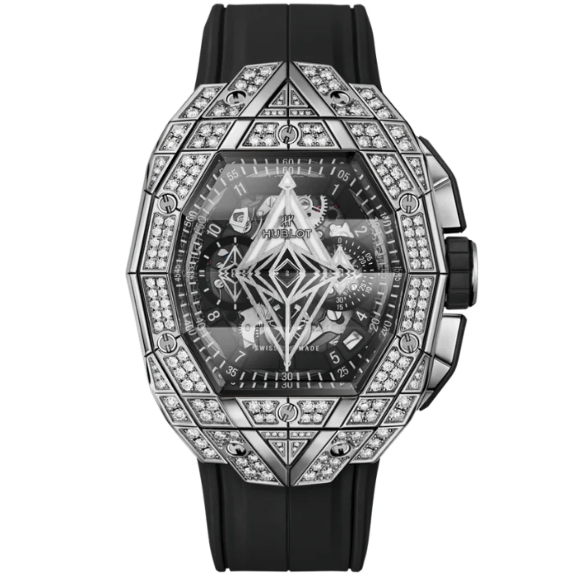 SPIRIT OF BIG BANG 42 MM SANG BLEU TITANIUM PAVÉ - Hublot