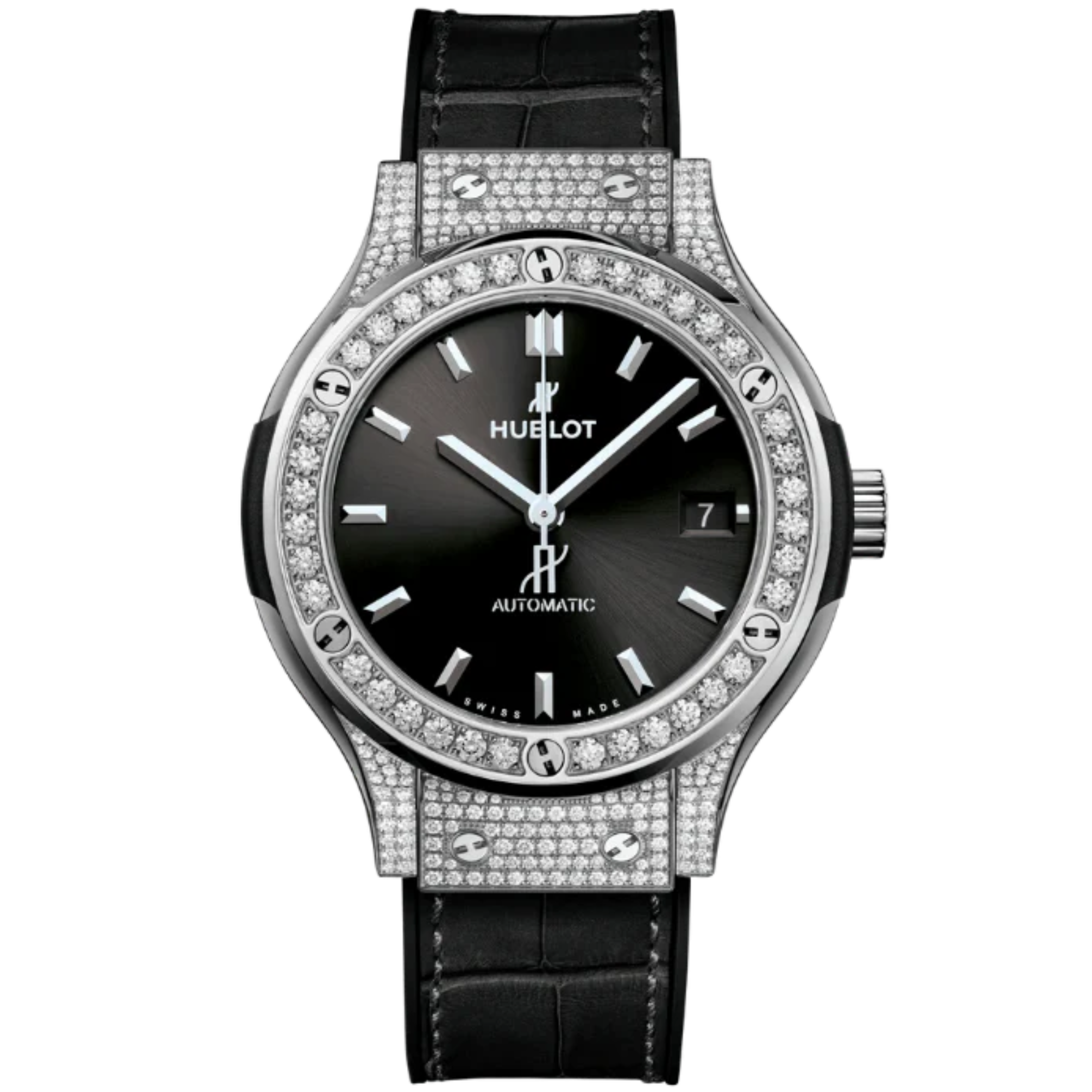 CLASSIC FUSION 3-HANDS 38MM TITANIUM PAVÉ - Hublot