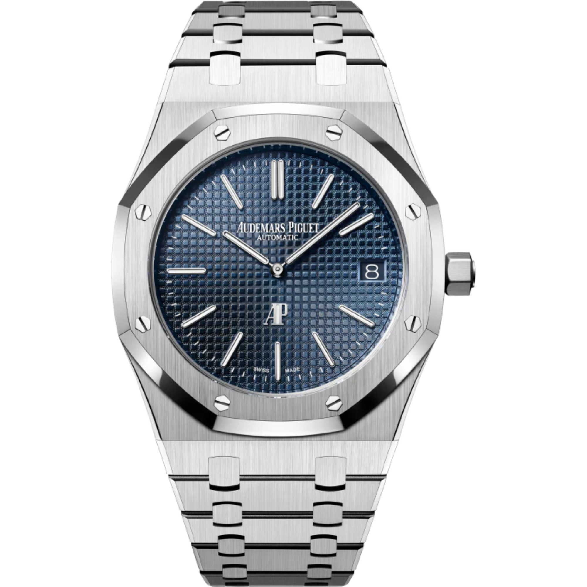 Royal Oak Jumbo Extra-Thin 39MM Stainless Steel Bracelet Blue Dial With Petite Tapisserie Pattern Stainless Steel Case - Audemars Piguet