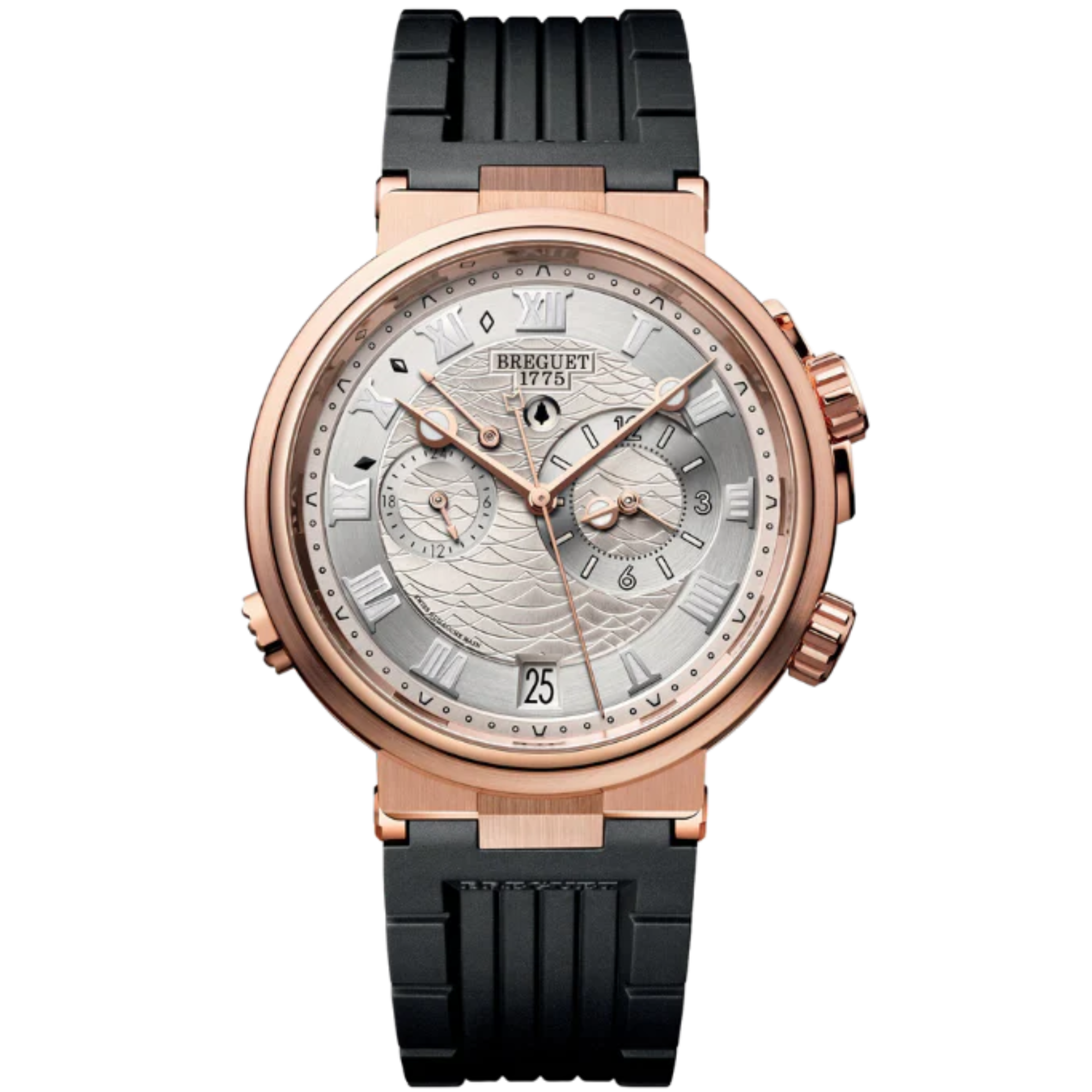 MARINE ALARME MUSICALE 5547 40 MM ROSE GOLD WITH SILVER DIAL - Breguet