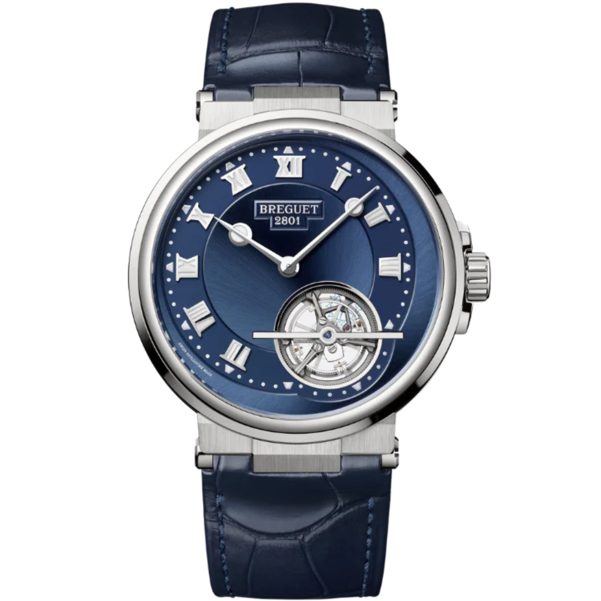 MARINE TOURBILLON 5577 42 MM PLATINUM WITH SUNBURST BLUE DIAL - Breguet