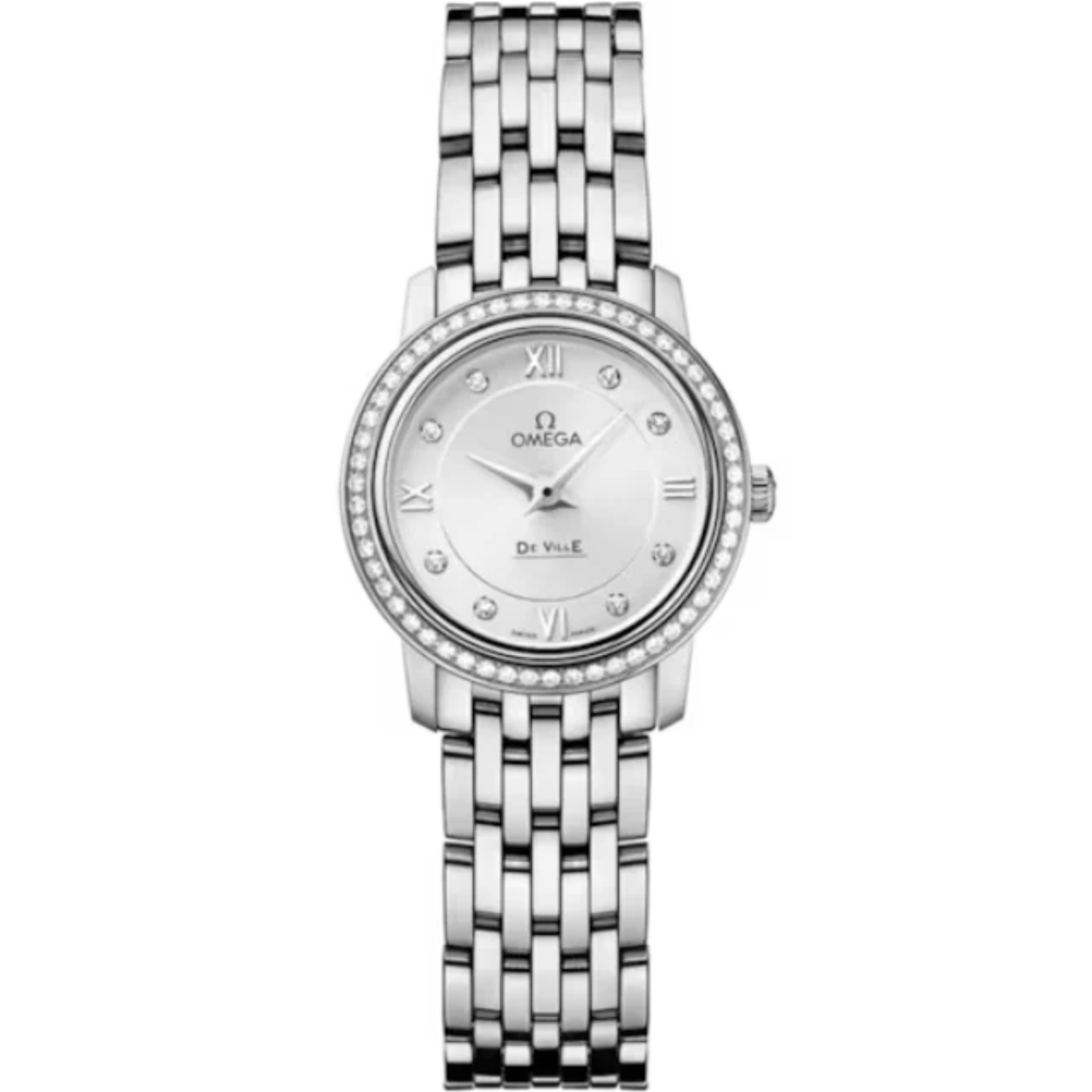 DE VILLE PRESTIGE 24 MM STAINLESS STEEL WITH SILVER DIAL - Omega