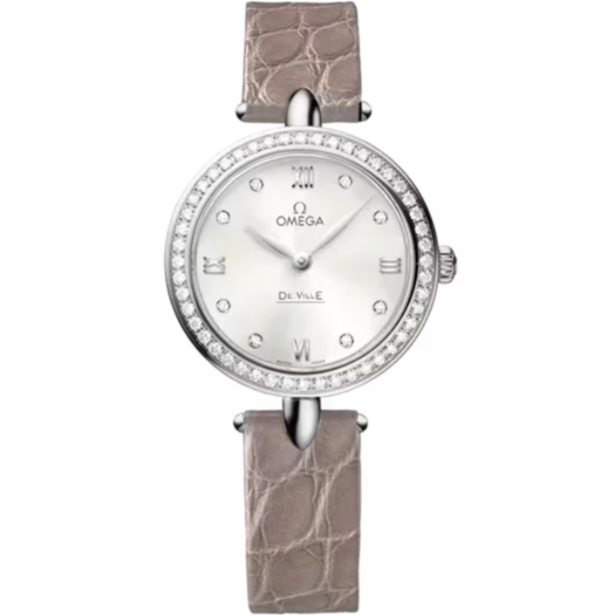 DE VILLE PRESTIGE DEWDROP 27 MM STAINLESS STEEL WITH SILVER DIAL - Omega