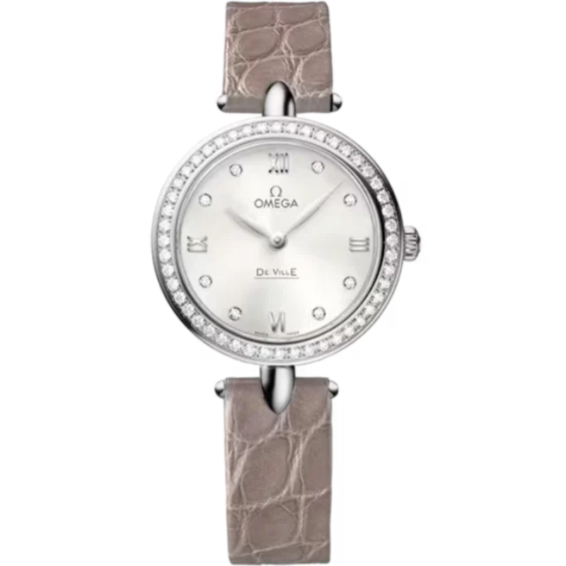 DE VILLE PRESTIGE DEWDROP 27 MM STAINLESS STEEL WITH SILVER DIAL - Omega