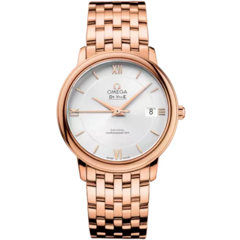 DE VILLE PRESTIGE 37 MM RED GOLD WITH SILVER DIAL - Omega