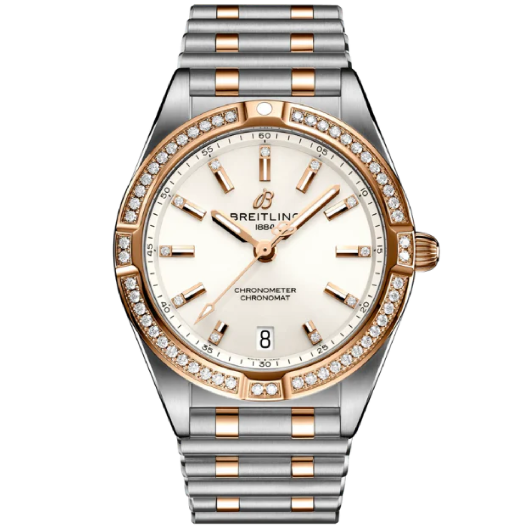CHRONOMAT 32 MM STAINLESS STEEL & 18K ROSE GOLD WITH WHITE DIAL - Breitling