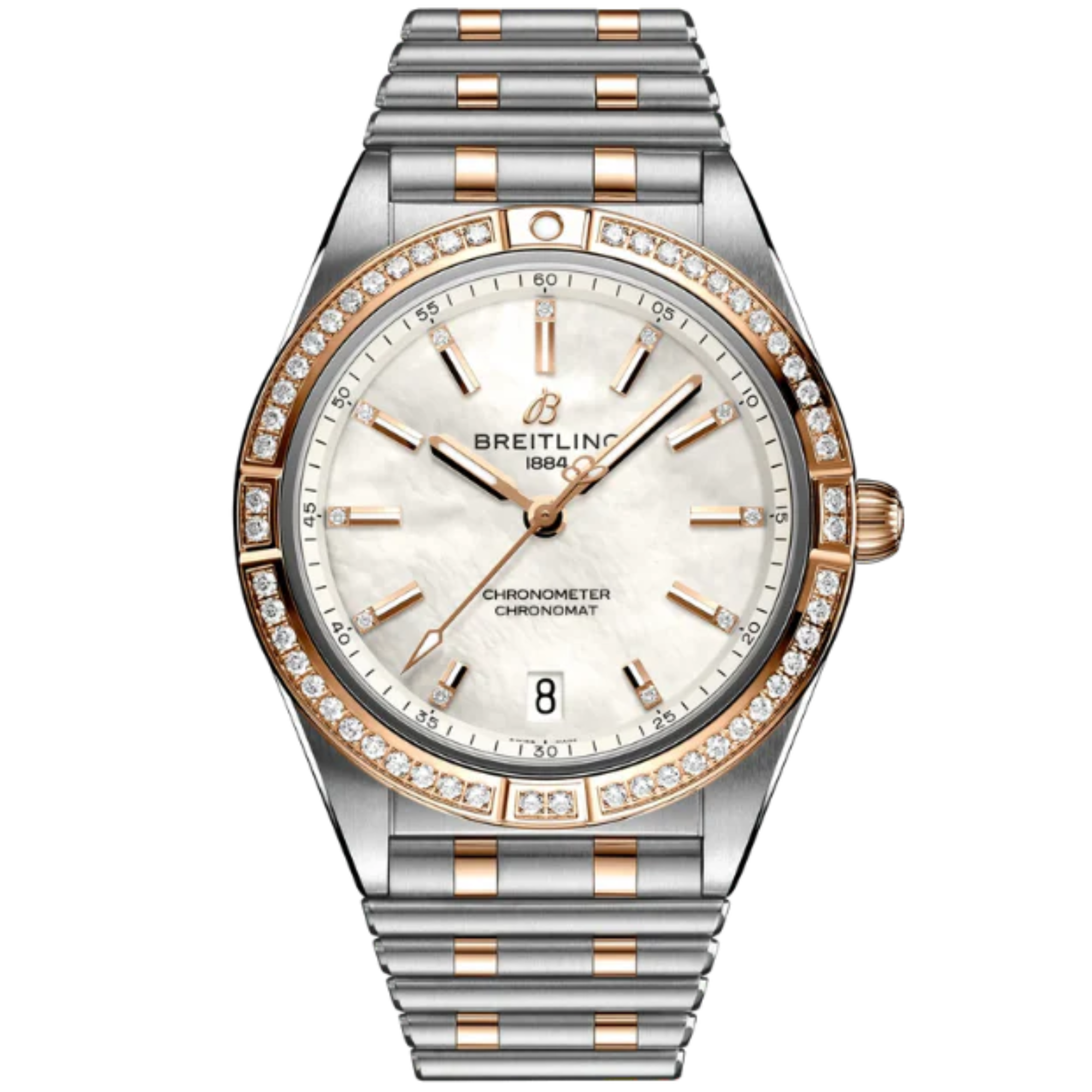 CHRONOMAT AUTOMATIC 36 MM STAINLESS STEEL & 18K ROSE GOLD WITH MOTHER OF PEARL DIAL - Breitling