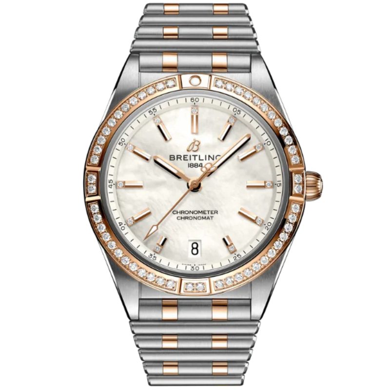 CHRONOMAT AUTOMATIC 36 MM STAINLESS STEEL & 18K ROSE GOLD WITH MOTHER OF PEARL DIAL - Breitling