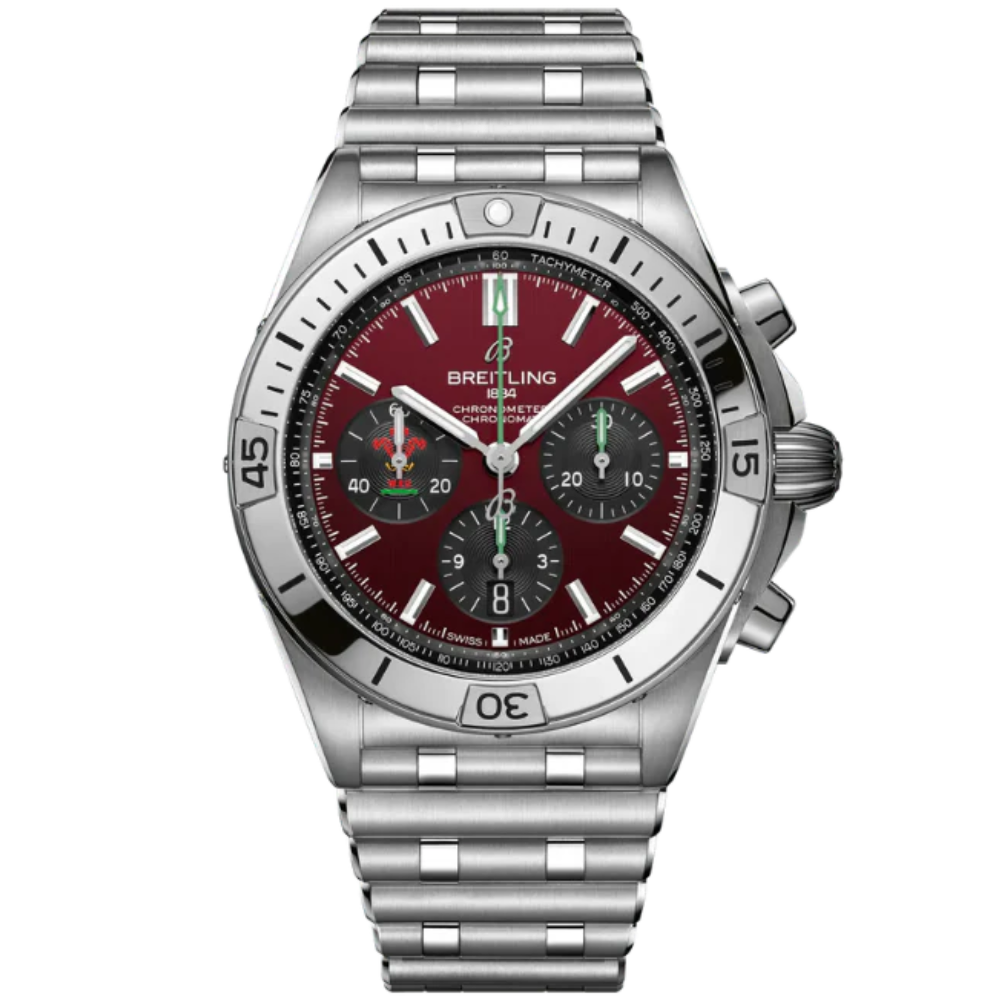 CHRONOMAT B01 SIX NATIONS WALES 42 MM STAINLESS STEEL WITH RED DIAL - Breitling
