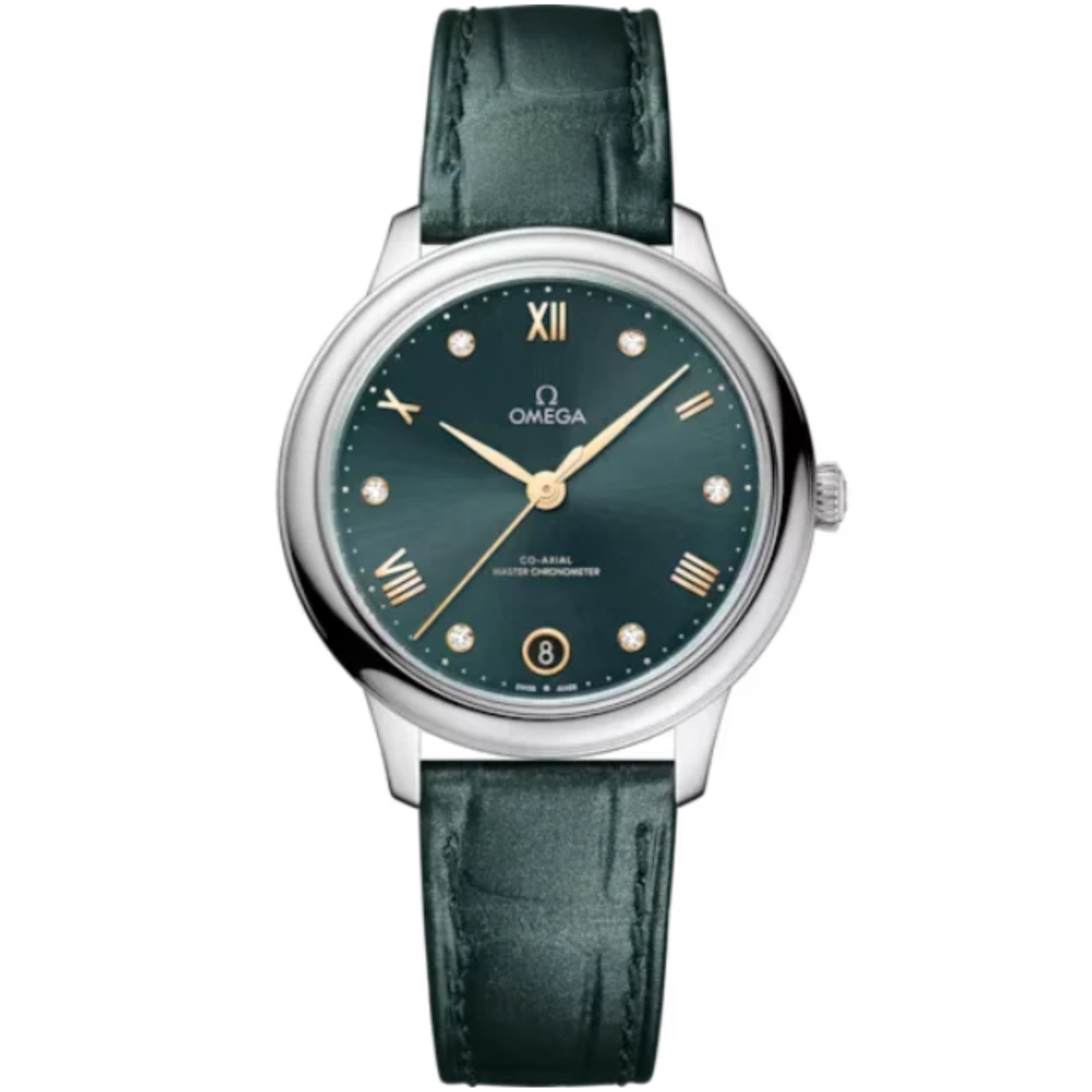 DE VILLE PRESTIGE 34 MM STAINLESS STEEL WITH GREEN DIAL - Omega