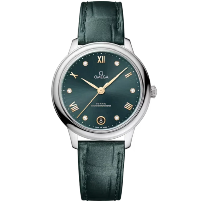 DE VILLE PRESTIGE 34 MM STAINLESS STEEL WITH GREEN DIAL - Omega