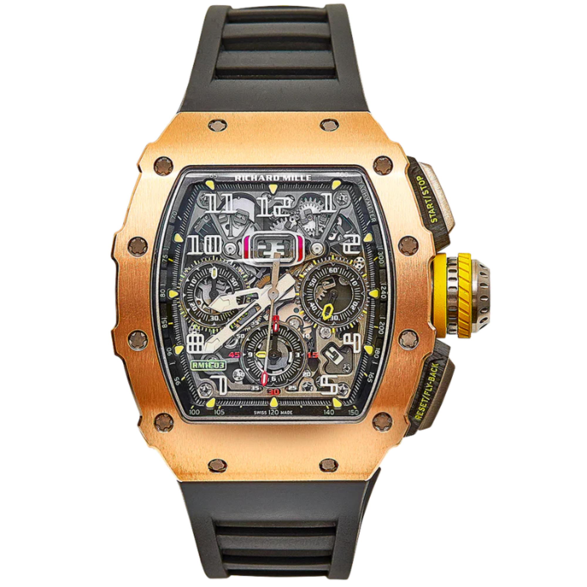RM 011 Automatic Flyback Chronograph Felipe Massa Rose Gold Black Rubber Strap Rose Gold Case - Richard Mille