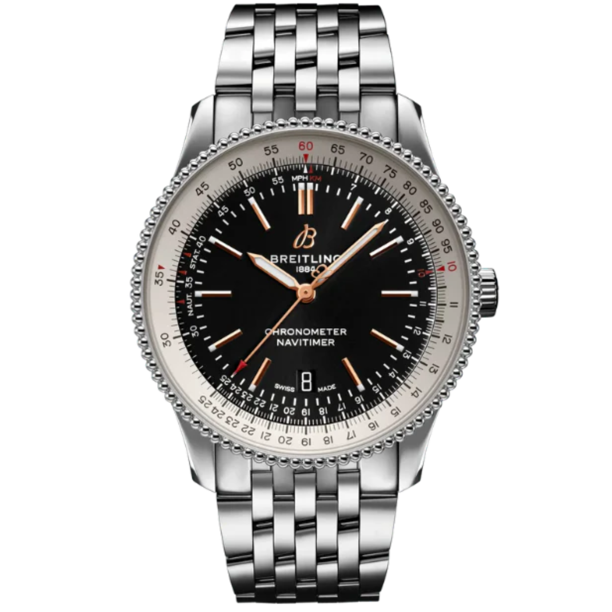 NAVITIMER AUTOMATIC 41 MM STAINLESS STEEL WITH BLACK DIAL - Breitling