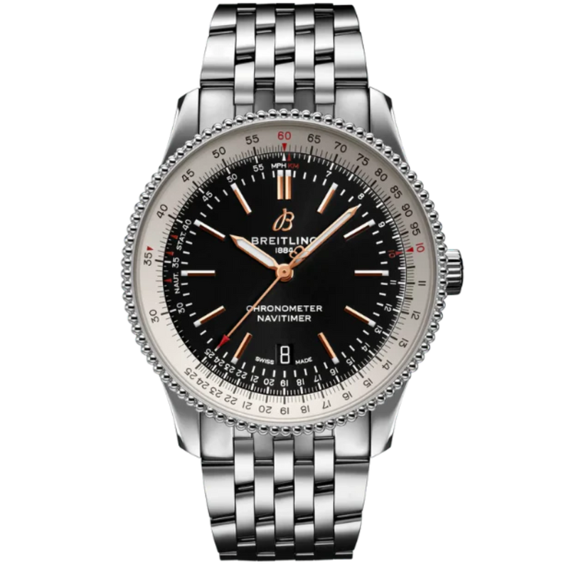 NAVITIMER AUTOMATIC 41 MM STAINLESS STEEL WITH BLACK DIAL - Breitling