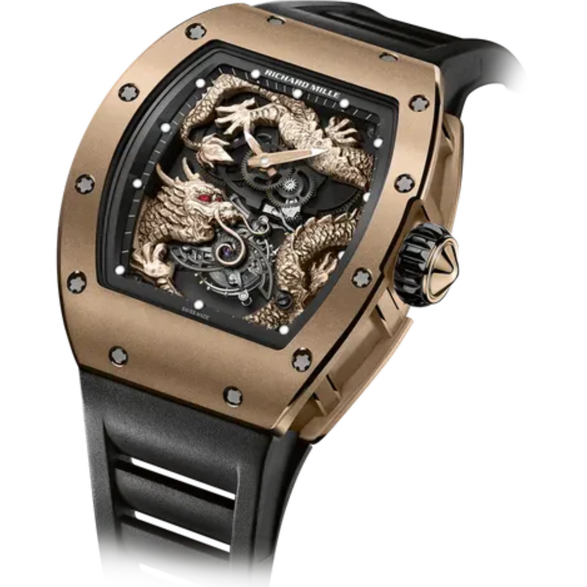 RM 057 Tourbillon Jackie Chan Rubber Strap Red Gold Dial Red Gold Case - Richard Mille