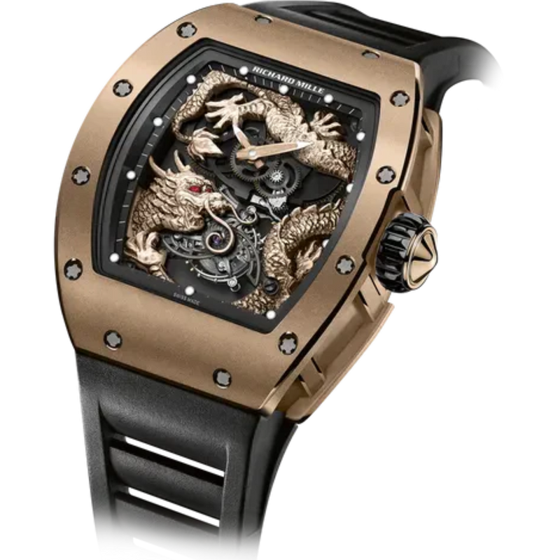 RM 057 Tourbillon Jackie Chan Rubber Strap Red Gold Dial Red Gold Case - Richard Mille