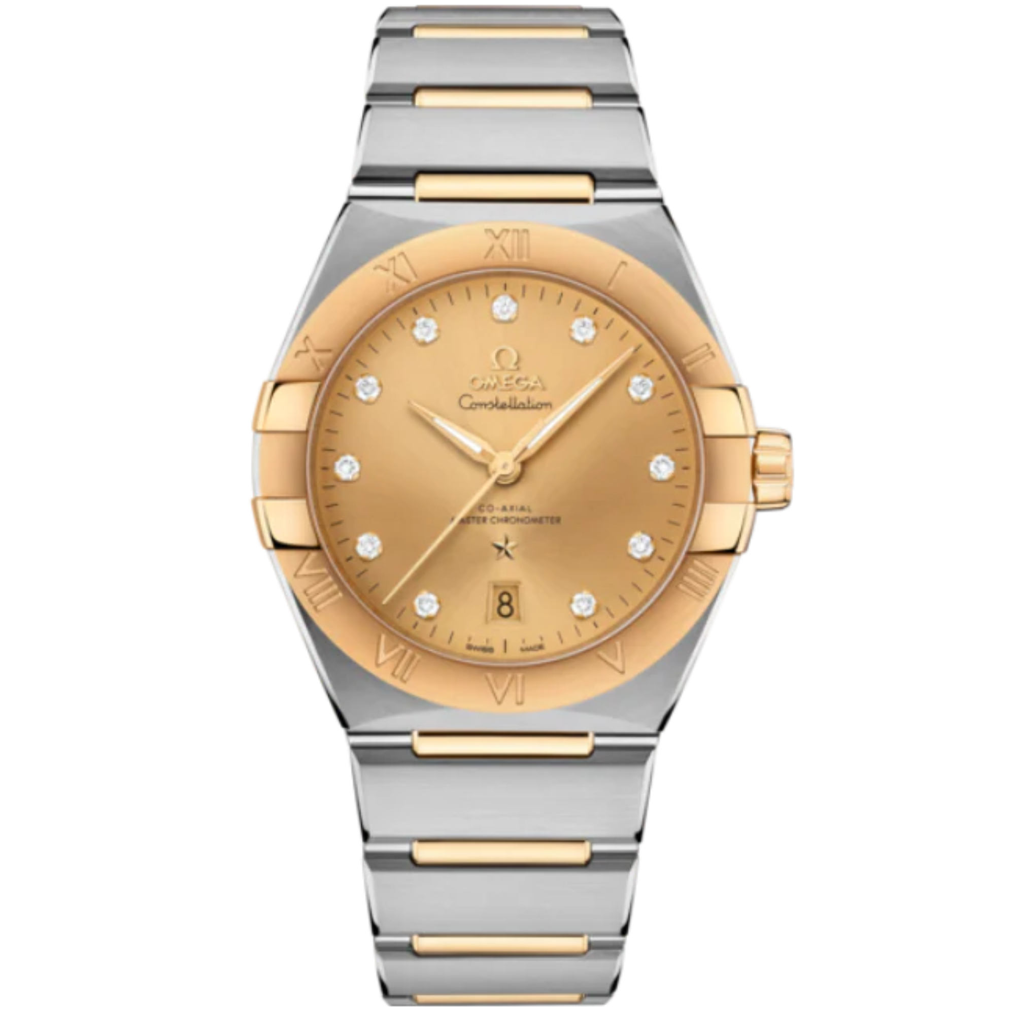 CONSTELLATION 39 MM STAINLESS STEEL - YELLOW GOLD WITH SILVER DIAL - Omega