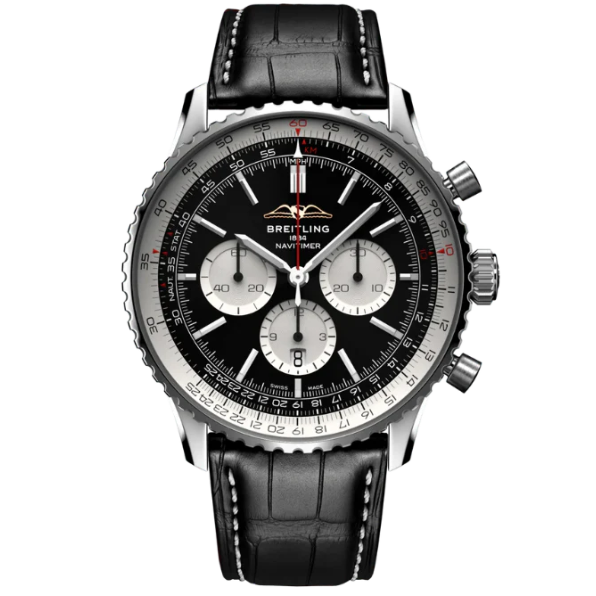 NAVITIMER B01 CHRONOGRAPH 46 MM STAINLESS STEEL WITH BLACK DIAL - Breitling