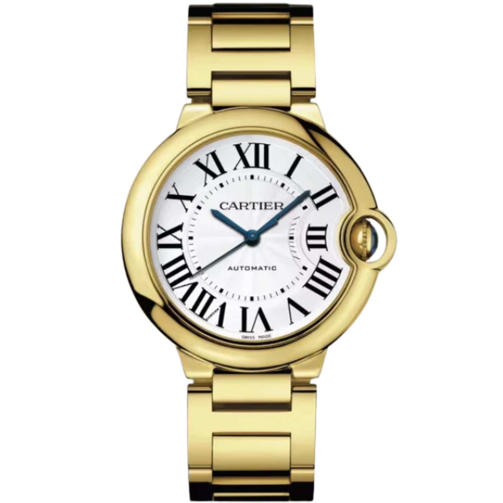 BALLON BLEU DE CARTIER 36 MM YELLOW GOLD WITH SILVER GUILLOCHE DIAL - Cartier