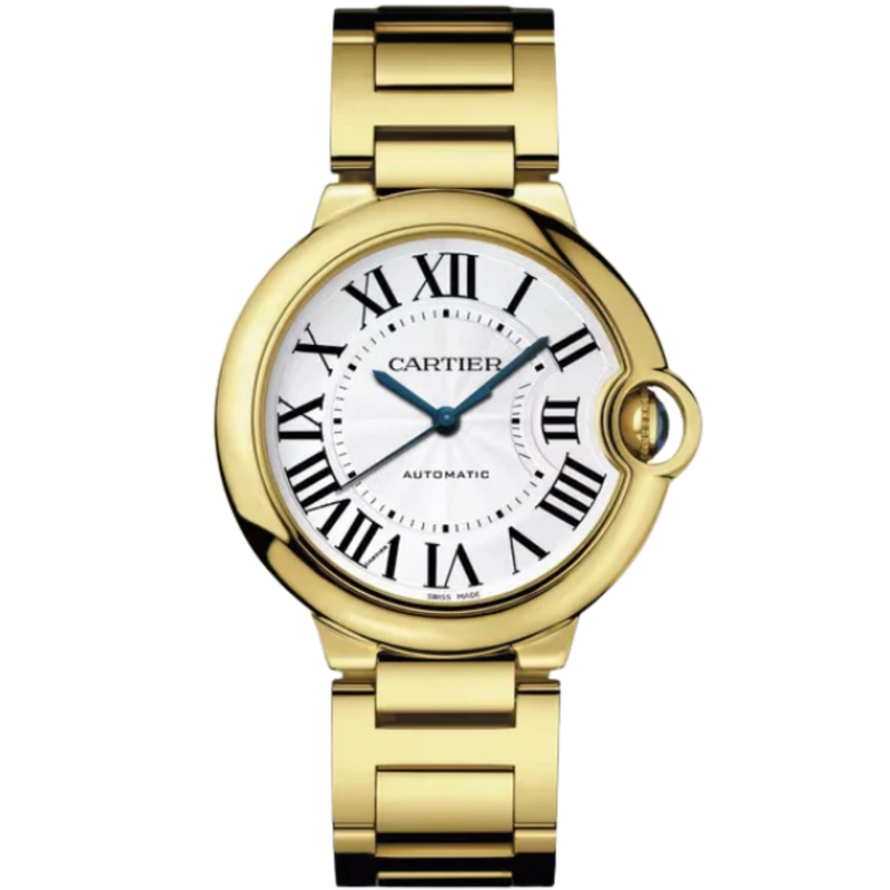 BALLON BLEU DE CARTIER 36 MM YELLOW GOLD WITH SILVER GUILLOCHE DIAL - Cartier
