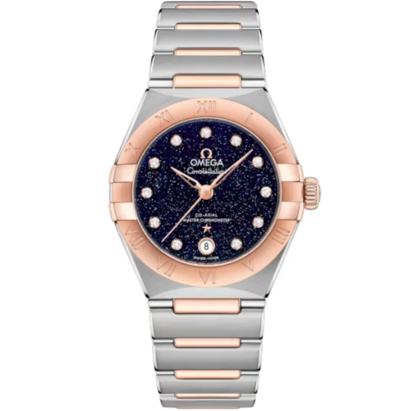 CONSTELLATION 29 MM STAINLESS STEEL - SEDNA™ GOLD WITH BLUE DIAL - Omega