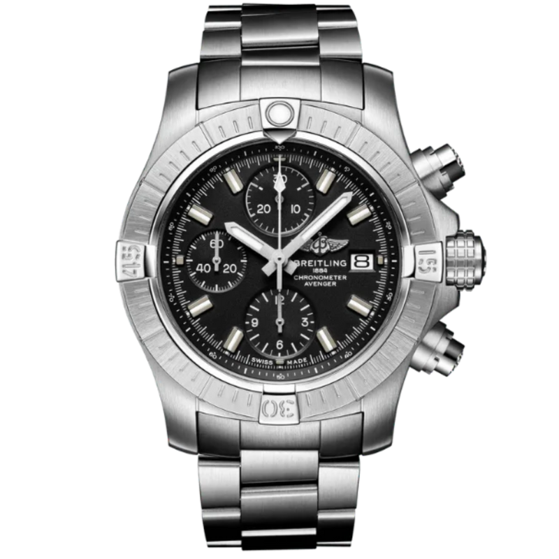 AVENGER CHRONOGRAPH 43 MM STAINLESS STEEL WITH BLACK DIAL - Breitling