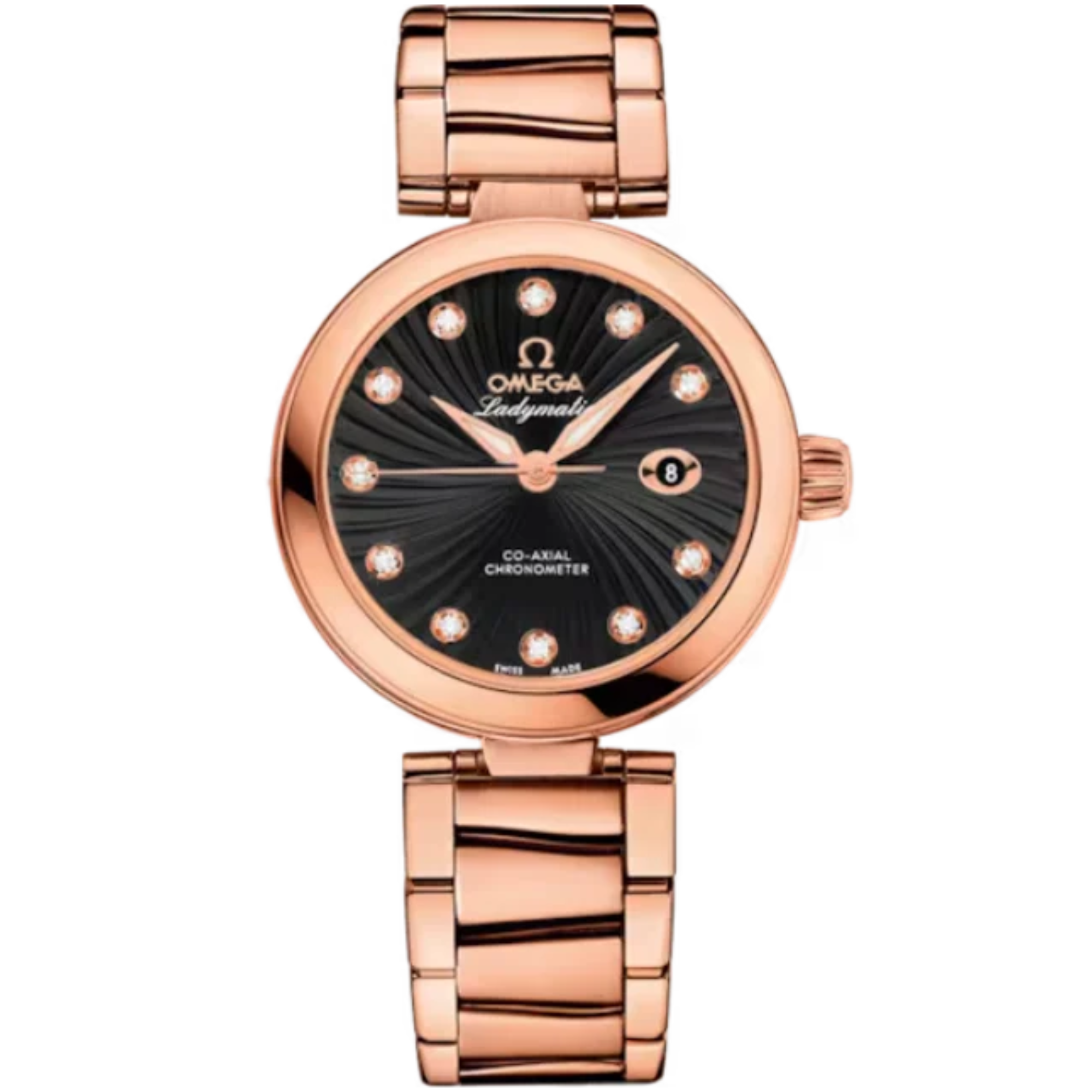 DE VILLE LADYMATIC 34 MM RED GOLD WITH BLACK DIAL - Omega