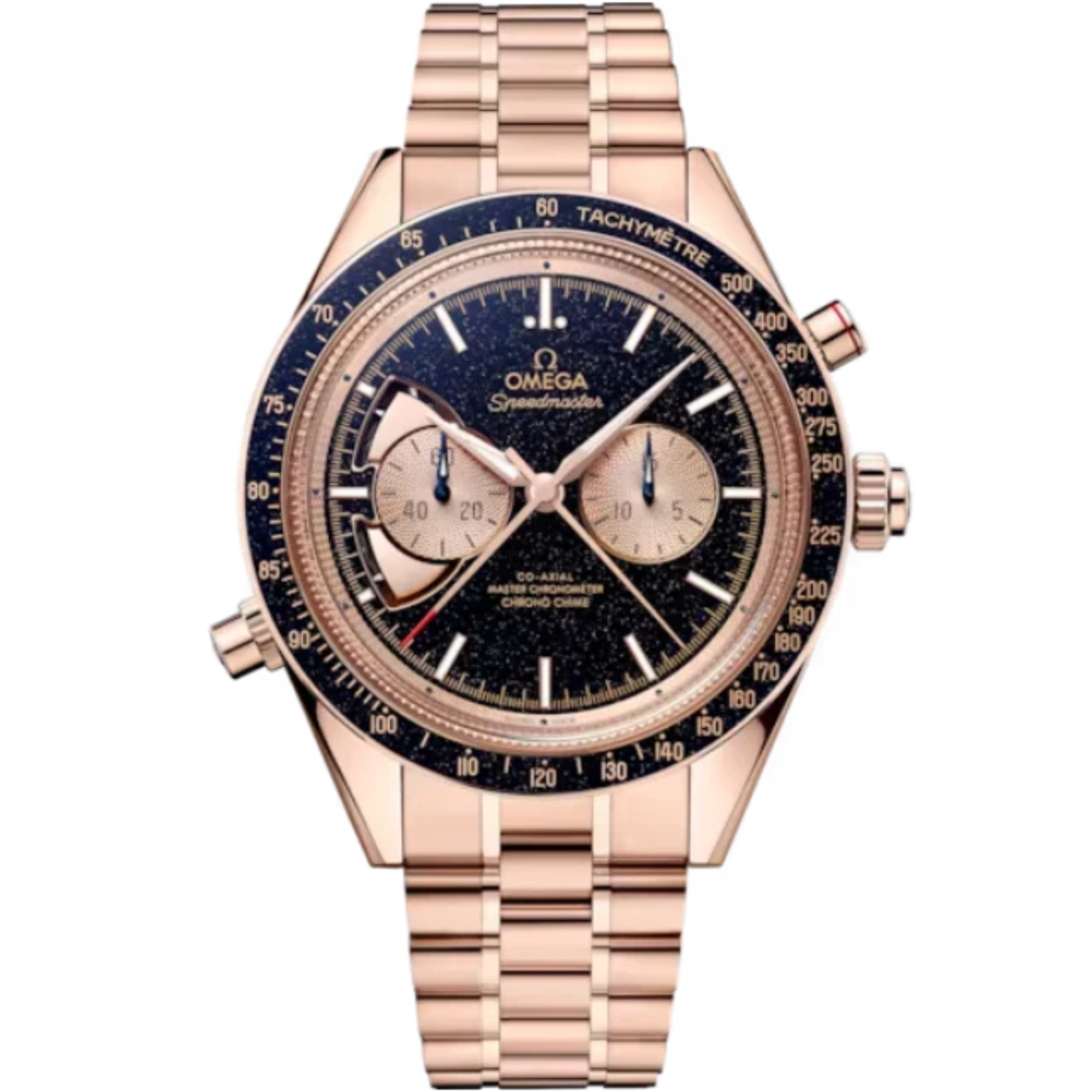 SPEEDMASTER CHRONO CHIME 44 MM SEDNA™ GOLD WITH BLUE DIAL - Omega