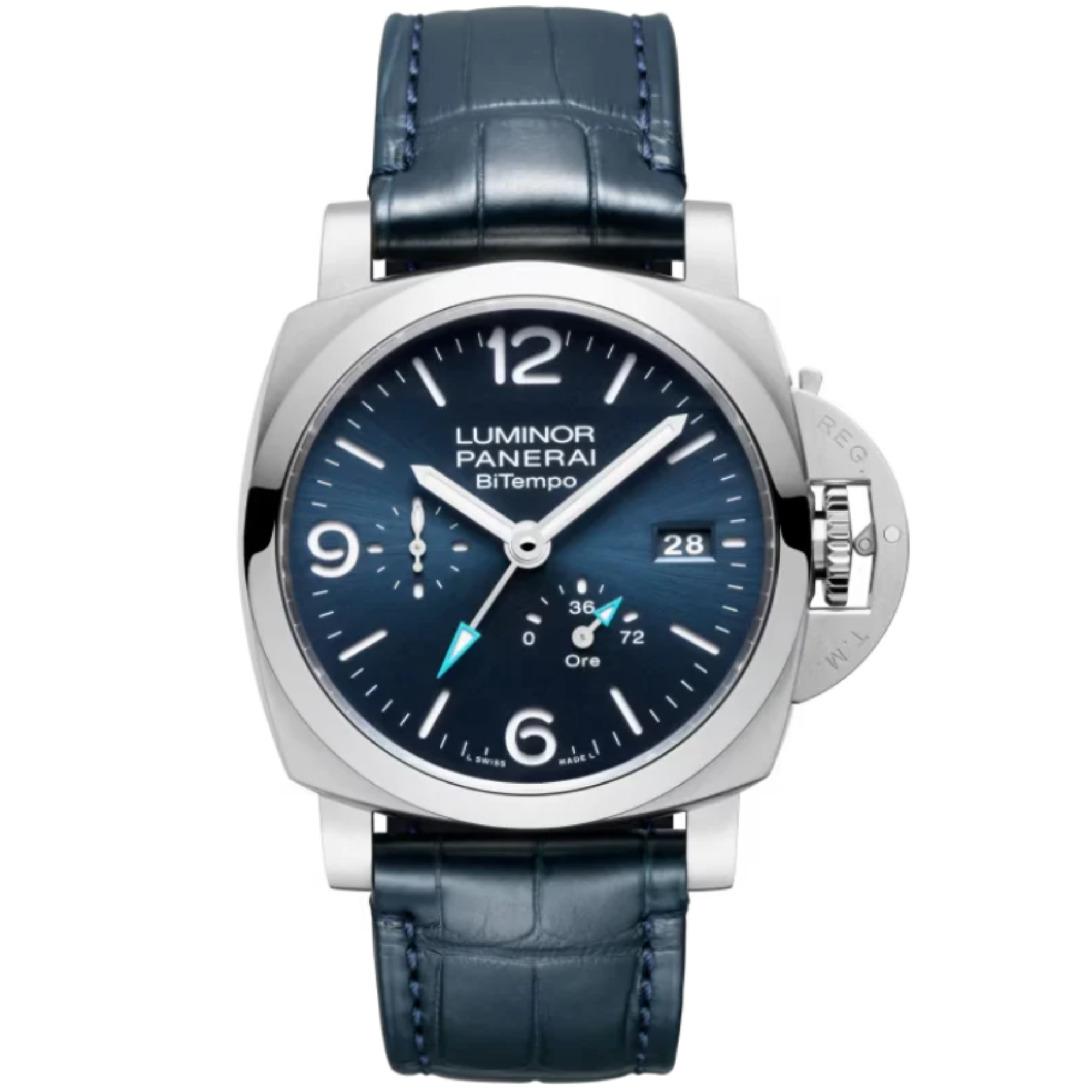 LUMINOR BITEMPO PAM01361 44 MM STAINLESS STEEL WITH BLUE DIAL - Panerai