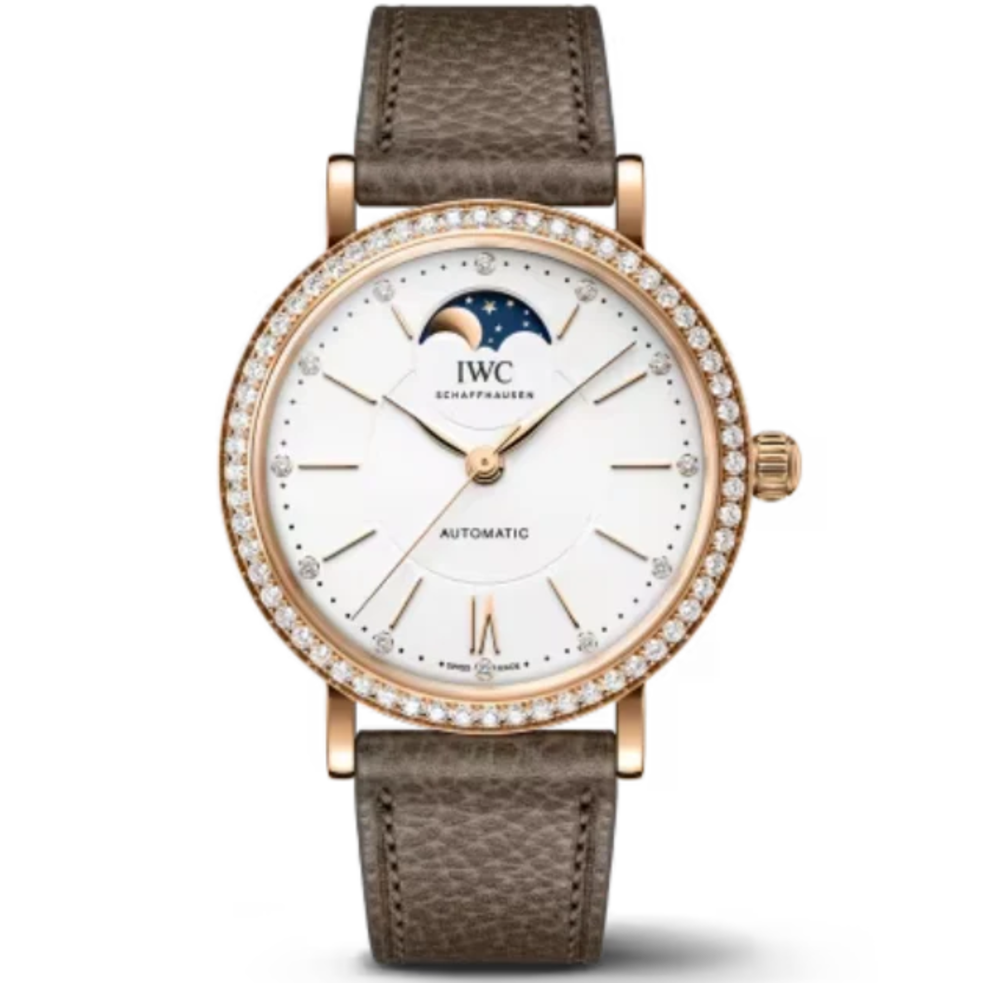 PORTOFINO AUTOMATIC MOON PHASE 37 MM GOLD WITH WHITE DIAL - IWC