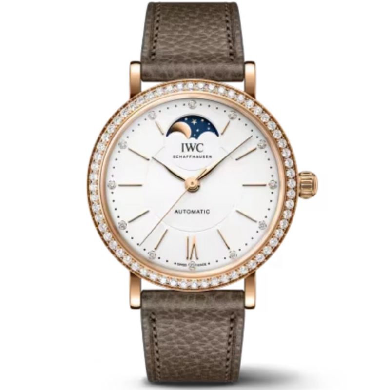 PORTOFINO AUTOMATIC MOON PHASE 37 MM GOLD WITH WHITE DIAL - IWC