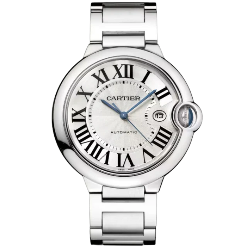 BALLON BLEU DE CARTIER 42 MM STAINLESS STEEL WITH SILVER GUILLOCHE DIAL - Cartier