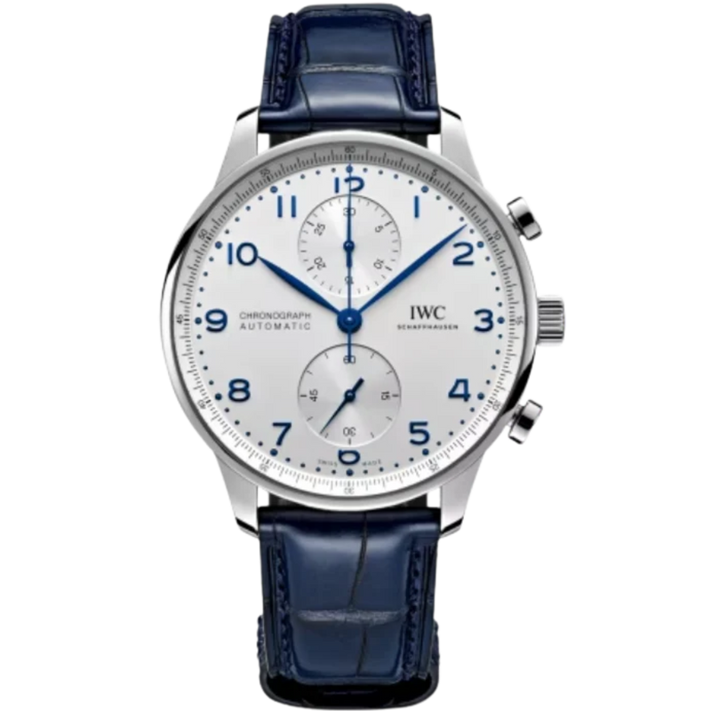 PORTUGIESER CHRONOGRAPH 41 MM STAINLESS STEEL WITH WHITE DIAL - IWC
