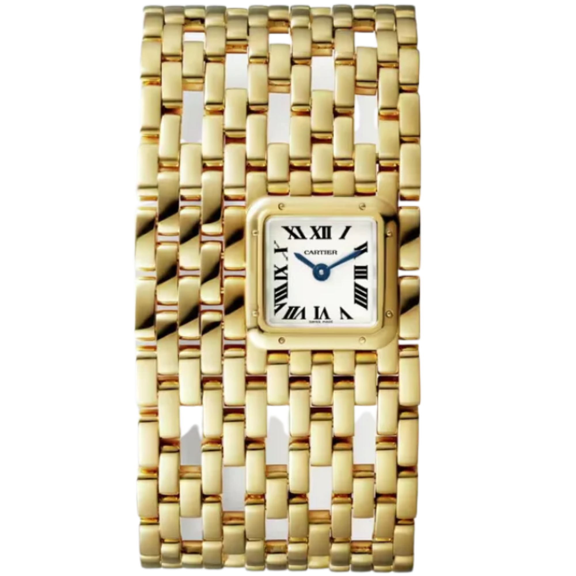 PANTHERE DE CARTIER CUFF 22 MM YELLOW GOLD WITH SILVER DIAL - Cartier