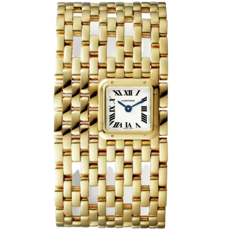 PANTHERE DE CARTIER CUFF 22 MM YELLOW GOLD WITH SILVER DIAL - Cartier